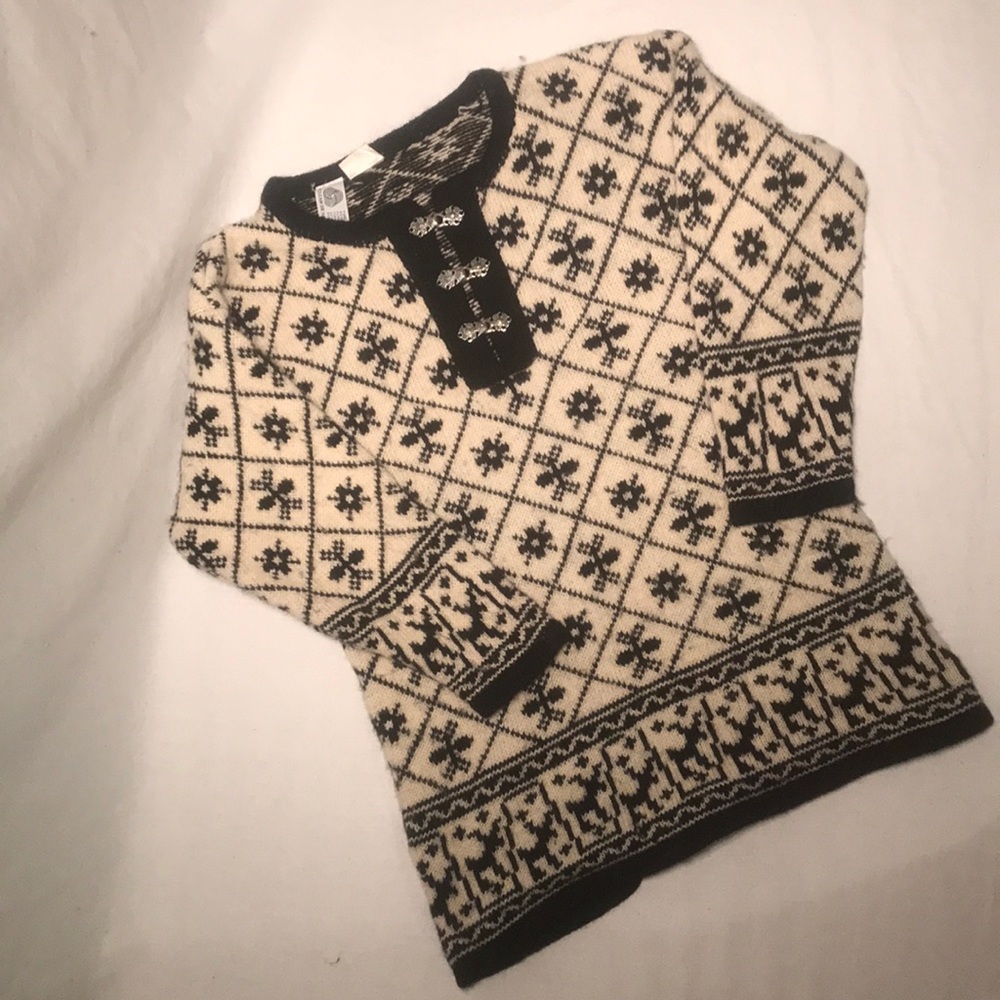 Norwegian Wool Sweater fair isle Womens Xs